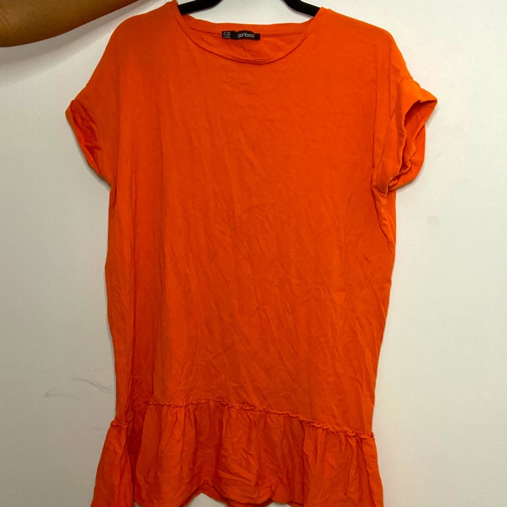 Boohoo tunic Ruffle Dress